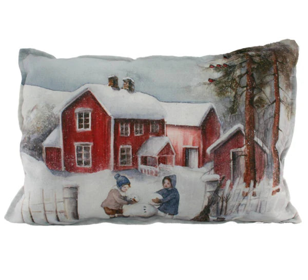 Dekokissen, Kinder basteln Schneemann, Winterkinder