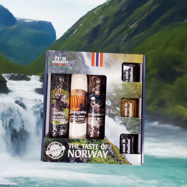 Geschenkset mit norwegischen Spezialitäten/Marmeladen