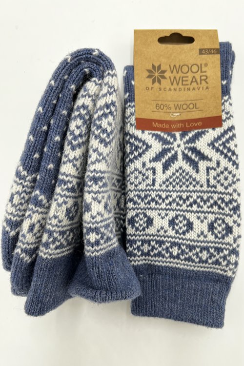 10 Farben! Damen Norweger Kuschelsocken aus 60% Lammwolle