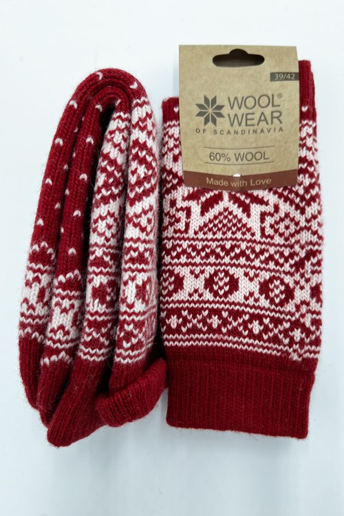 10 Farben! Damen Norweger Kuschelsocken aus 60% Lammwolle