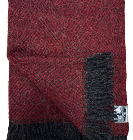 Wollplaid  aus Norwegen aus 100% Schurwolle bordeaux/coke
