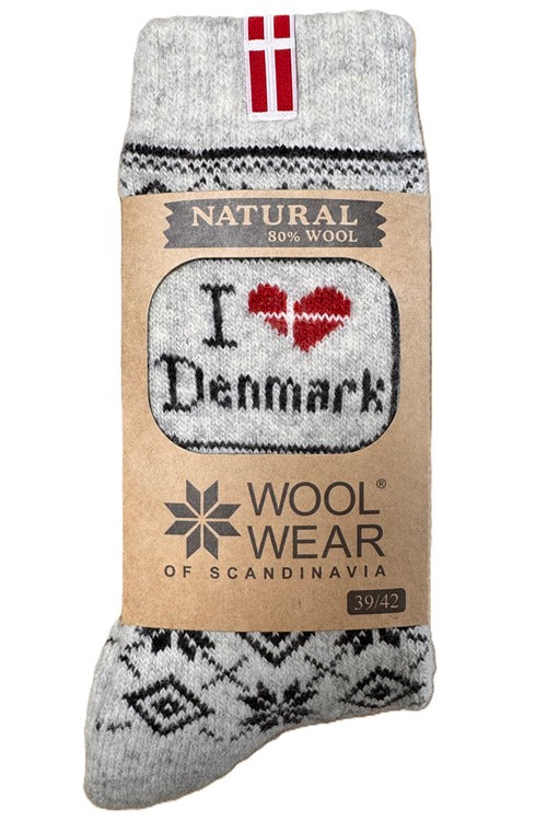 Dänemark Wollsocken Set  "I love Greenland"  und  "I love Danmark"