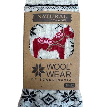DALAHEST Wollsocken aus 80% Wolle mit schwedischer Flagge