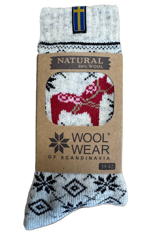 DALAHEST Wollsocken aus 80% Wolle mit schwedischer Flagge