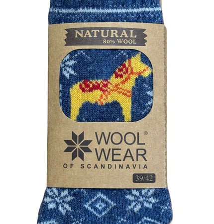DALAHEST Wollsocken aus 80% Wolle mit schwedischer Flagge