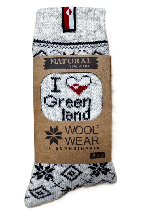Dänemark Wollsocken Set  "I love Greenland"  und  "I love Danmark"