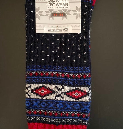 Wollsocken in der klassischen Ausführung aus 60 % Wolle mit Schneeflockenmuster