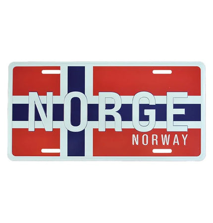 Nummernschild, Norwegen mit Flagge, 30x15, geprägt