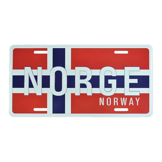Nummernschild, Norwegen mit Flagge, 30x15, geprägt