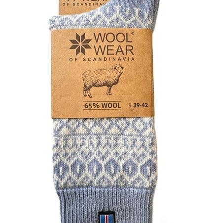 Eisblau Wollsocken 65% Kammwolle von WOOLWEAR of Scandianvia