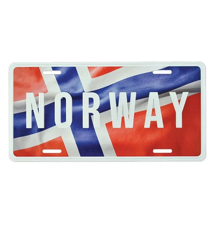 Nummernschild, Norwegen mit Flaggenfoto, 30x15, geprägt
