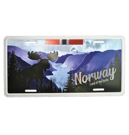 Kennzeichen, Norwegen Elch/Fjord, 30x15, geprägt