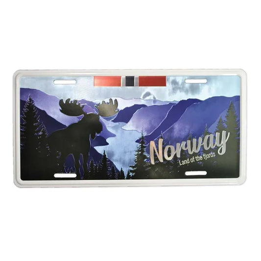 Kennzeichen, Norwegen Elch/Fjord, 30x15, geprägt
