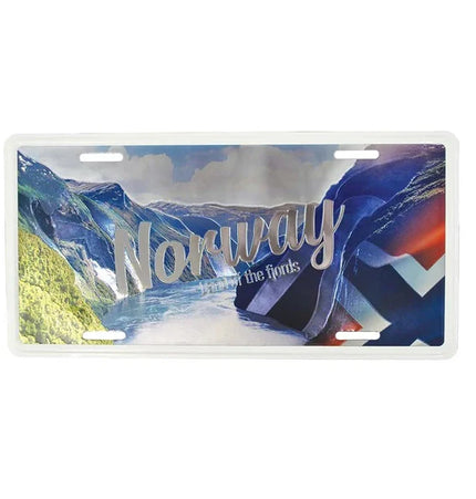 Nummernschild, Norwegen Fjord, 30x15, foliert