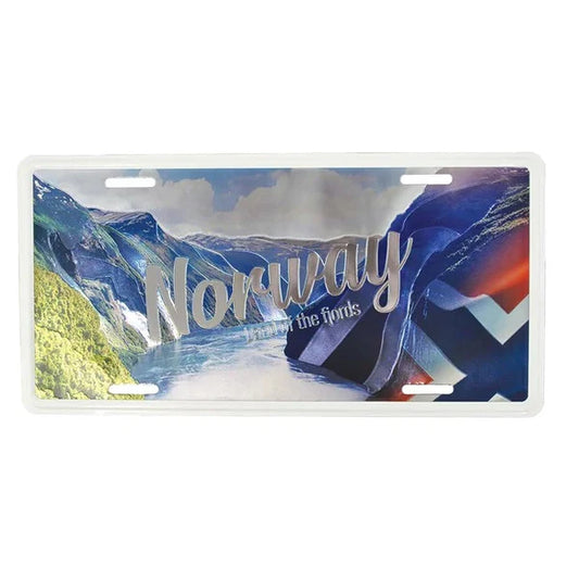 Nummernschild, Norwegen Fjord, 30x15, foliert