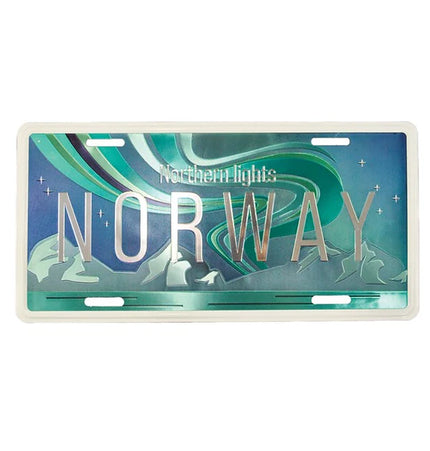 Nummernschild, Norwegen Nordlichter gezeichnet, 30x15, foliert