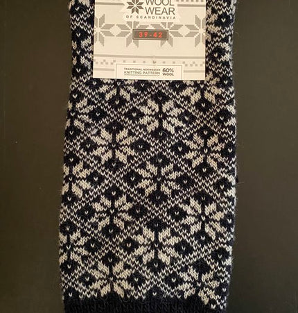Wollsocken in klassischer Ausführung aus 60 % Wolle mit Schneeflockenmuster
