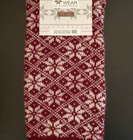 Wollsocken in klassischer Ausführung aus 60 % Wolle mit Schneeflockenmuster