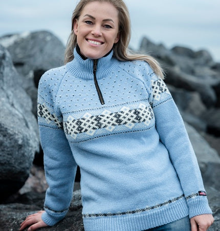 Schöner Wollpullover aus 100% reiner neuer Wolle von Norwool aus Norwegen
