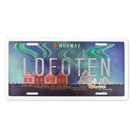 Nummernschild, Lofoten Nordlichter, 30x15, foliert