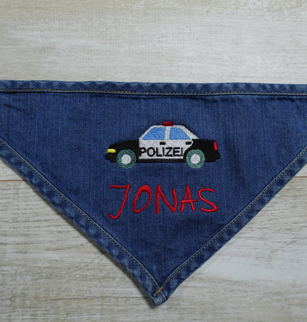 Dreieckstuch mit Polizeiauto für die Jüngsten