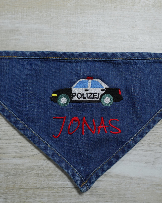 Dreieckstuch mit Polizeiauto für die Jüngsten