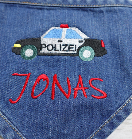 Dreieckstuch mit Polizeiauto für die Jüngsten