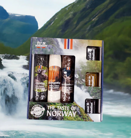 Geschenkset mit norwegischen Spezialitäten/Marmeladen