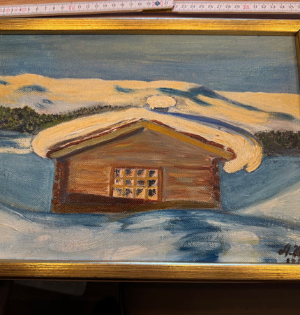 Winterlandschaft in Norwegen, Malerei