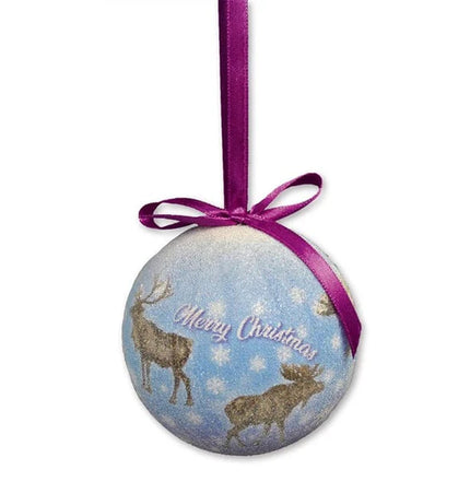 Weihnachtskugel, Elch/Rentier/Eisbär, mattiert