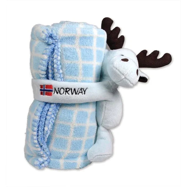 Plüschelch mit Handtuch, hellblau oder pink