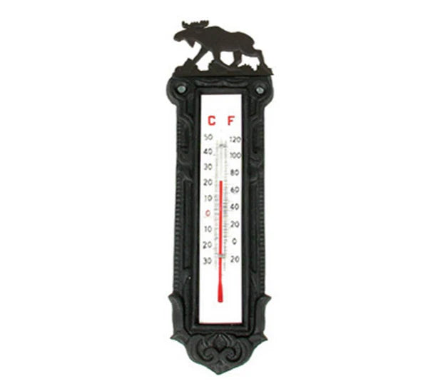 Temperaturmesser mit Elchmotiv, Gusseisen