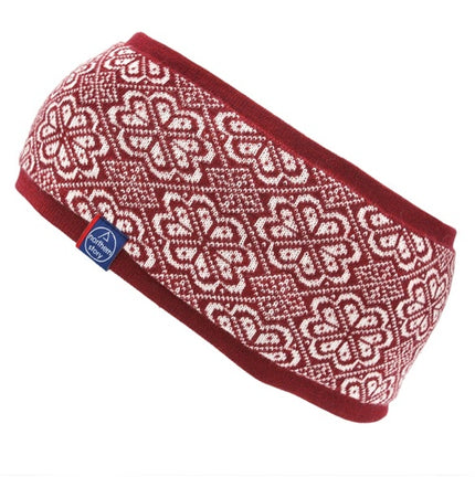 Briksdal-Bordeaux Stirnband aus 100% extrafeiner Merinowolle