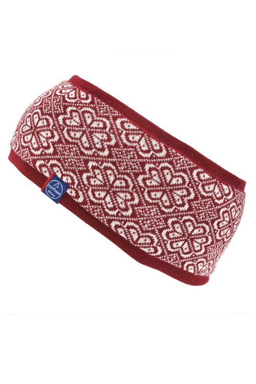Briksdal-Bordeaux Stirnband aus 100% extrafeiner Merinowolle