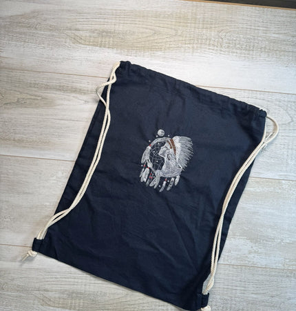 Traumfänger Federschmuck mit Wolf