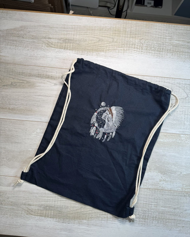 Traumfänger Federschmuck mit Wolf