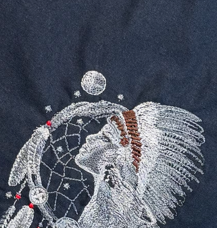 Traumfänger Federschmuck mit Wolf
