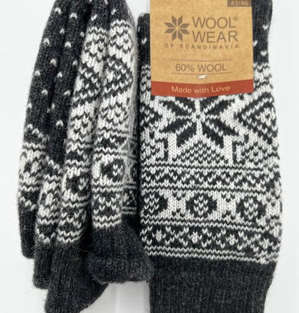 10 Farben! Damen Norweger Kuschelsocken aus 60% Lammwolle