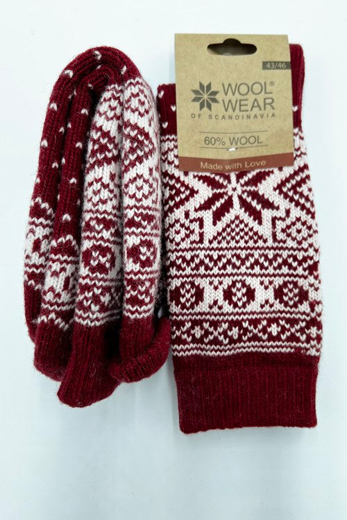 10 Farben! Damen Norweger Kuschelsocken aus 60% Lammwolle