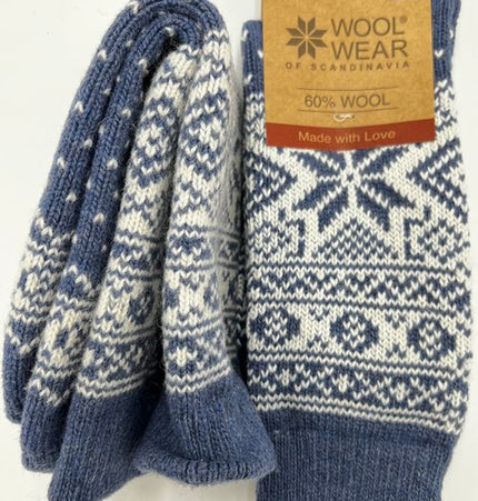 10 Farben! Damen Norweger Kuschelsocken aus 60% Lammwolle