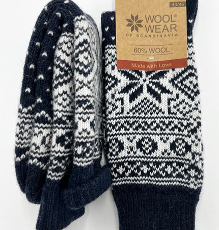 10 Farben! Damen Norweger Kuschelsocken aus 60% Lammwolle